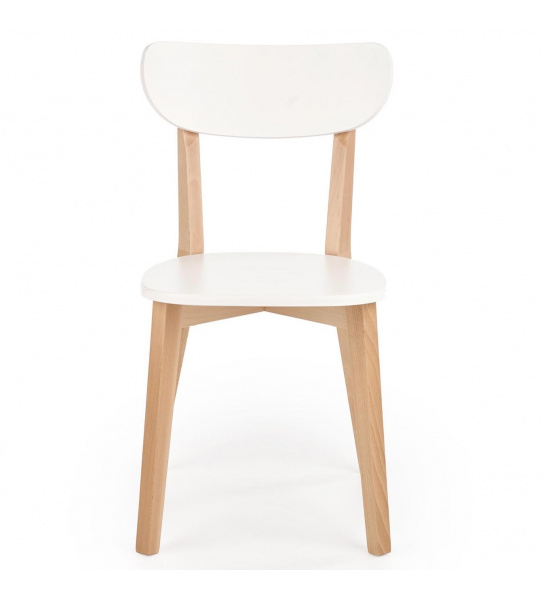 Drewniane krzesło do salonu Buggi białe skandynawskie