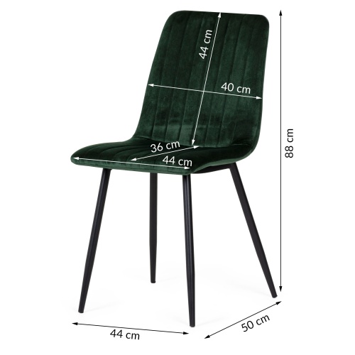 Krzesło z przeszyciami Slay butelkowa zieleń aksamitne