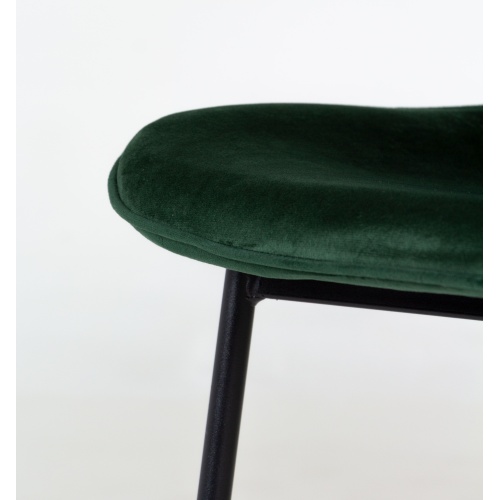 Krzesło welurowe do jadalni Sully butelkowa zieleń nowoczesne