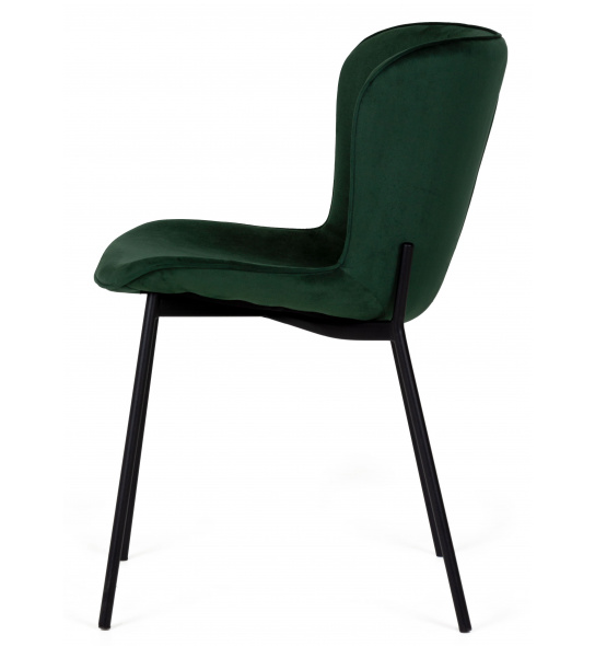 Krzesło welurowe do jadalni Sully butelkowa zieleń nowoczesne