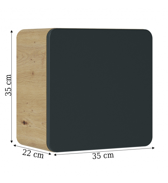 Szafka łazienkowa wisząca Aruba 35x35x22 cm dąb artisan/czarny mat