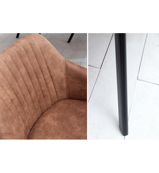 Krzesło do jadalni Lucca brązowe mikrofibra