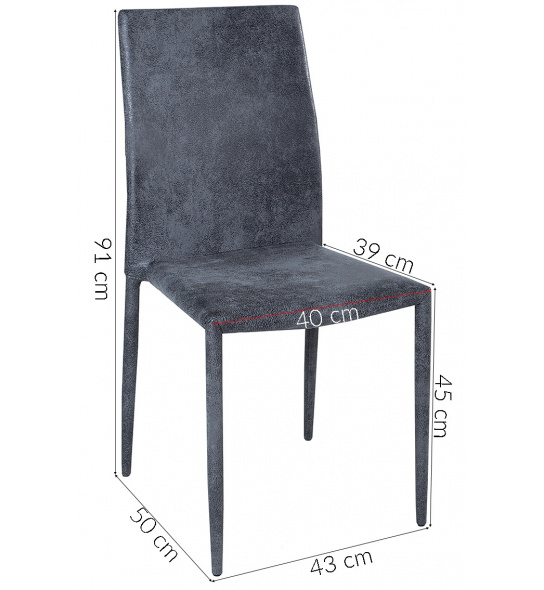Krzesło do jadalni Milano ciemnoszare mikrofibra