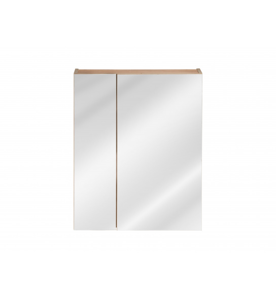 Szafka do łazienki z lustrem Capri 60 cm dąb craft złoty