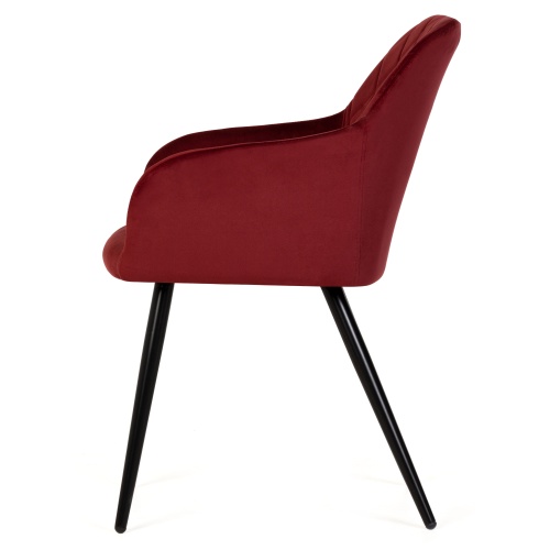 Krzesło z podłokietnikami Carlo czerwone welwet