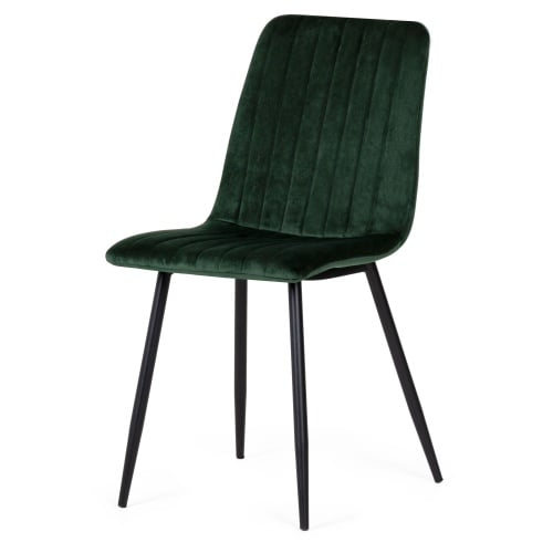 Krzesło z przeszyciami Slay butelkowa zieleń aksamitne