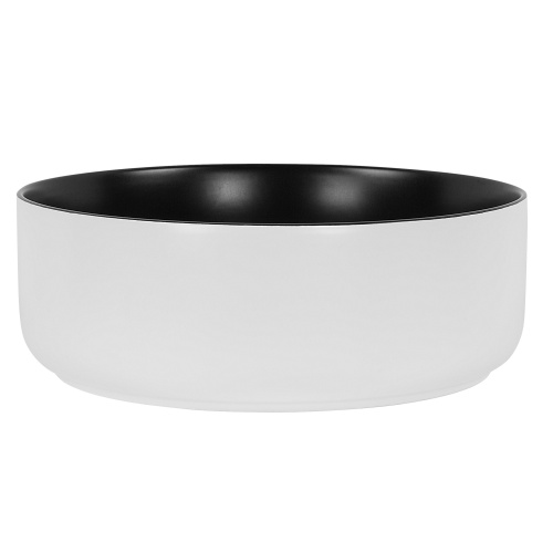 Umywalka ceramiczna nablatowa Simple 36 cm biały/czarny