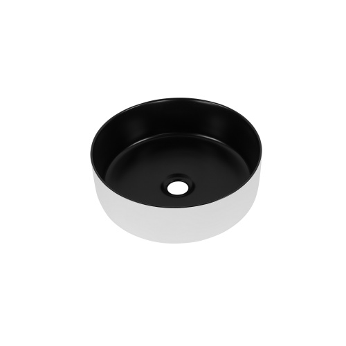 Umywalka ceramiczna nablatowa Simple 36 cm biały/czarny