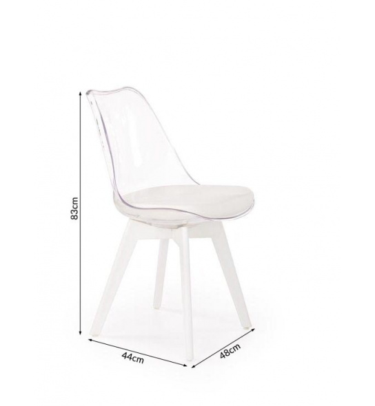 Krzesło K245 białe/transparentne