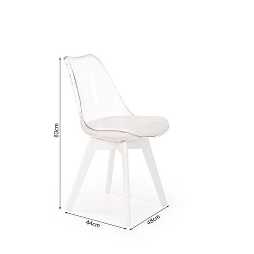 Krzesło K245 białe/transparentne