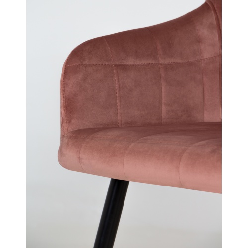 Krzesło z podłokietnikami Carlo pudrowy róż welwet