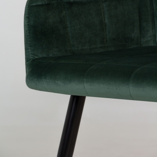 Krzesło z podłokietnikami Carlo butelkowa zieleń welwet