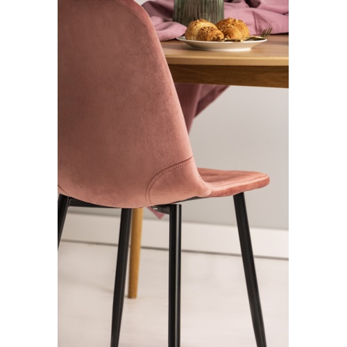 Krzesło do jadalni Ava pudrowy róż aksamit