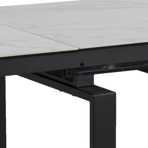 Stół rozkładany Huddersfield 120-200x85 cm biały/czarny mat