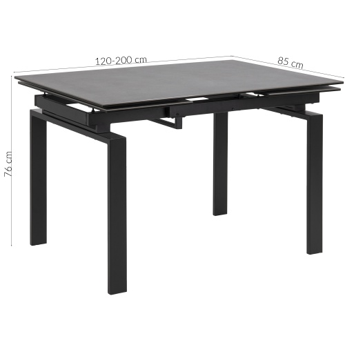 Stół rozkładany Huddersfield 120-200x85 cm czarny mat