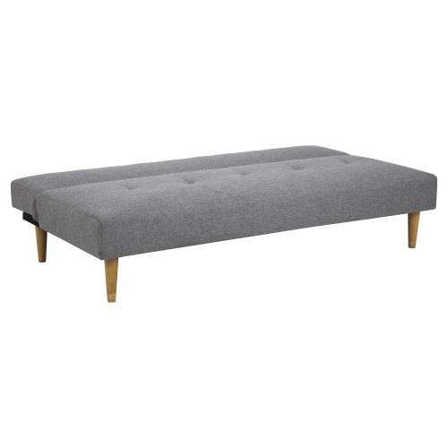 Sofa rozkładana Lucca szara/dąb z poduszkami scandi