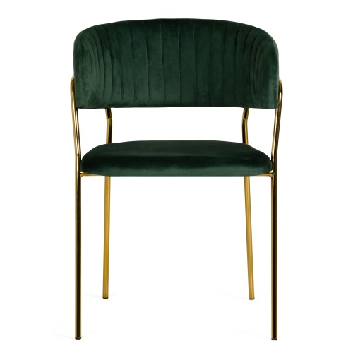 Krzesło do jadalni Imogen welurowe butelkowa zieleń/złote nóżki