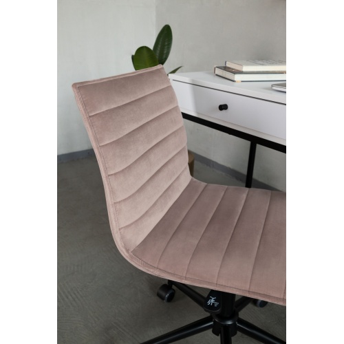 Regulowane krzesło obrotowe Franz różowe welur