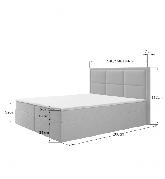 Łóżko kontynentalne Maro 140/160/180x200 cm z 2 pojemnikami