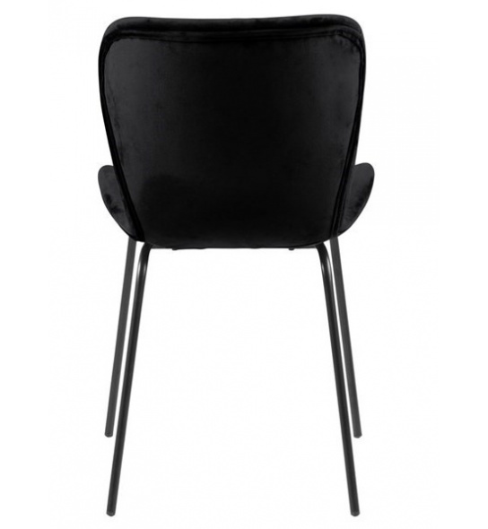 Welurowe krzesło do salonu Batilda czarne