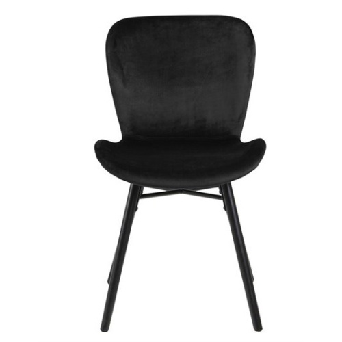 Welurowe krzesło do salonu Batilda czarne/kauczuk