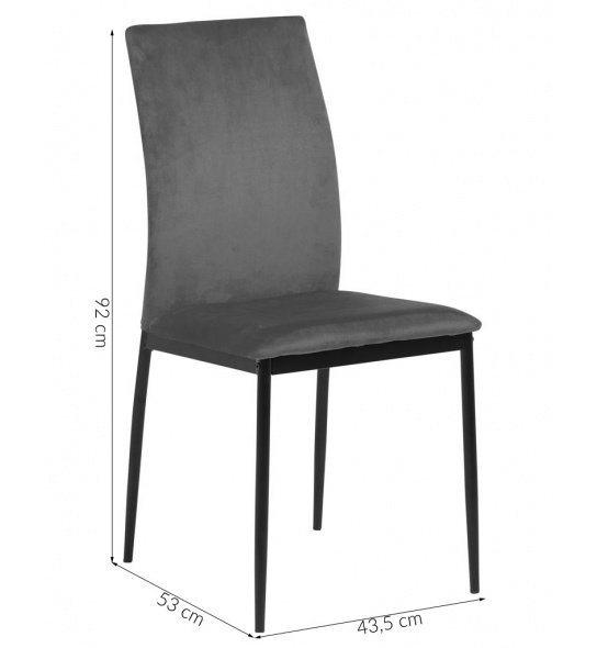 Welurowe krzesło do jadalni Demina szare