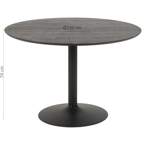 Okrągły stolik barowy Ibiza Ø110 cm jesion/czarny