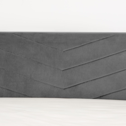 Łóżko tapicerowane Raven 160x200 szare z pojemnikiem welur