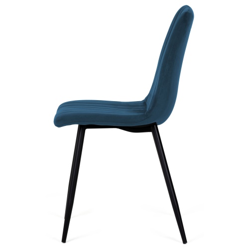 Krzesło z przeszyciami Slay niebieskie welurowe