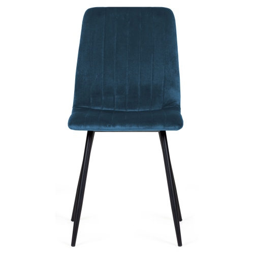 Krzesło z przeszyciami Slay niebieskie welurowe