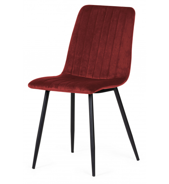 Krzesło z przeszyciami Slay bordowe welurowe