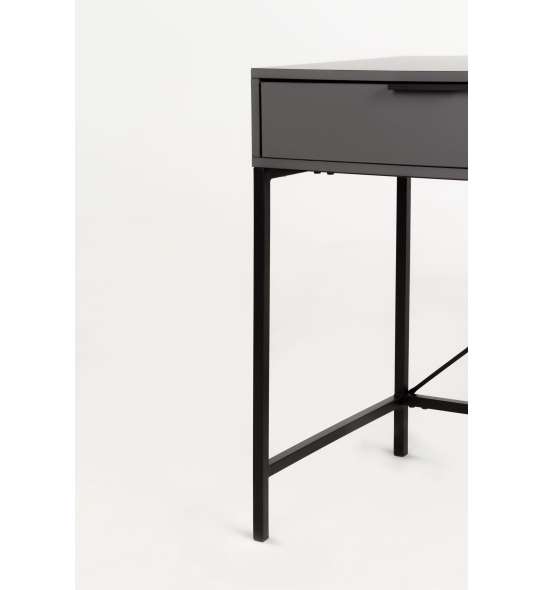 Drewniane biurko z szufladami Sergio 120 cm ciemnoszare industrialne