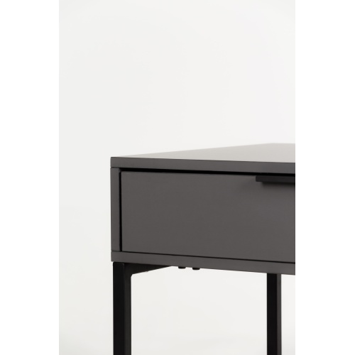 Drewniane biurko z szufladami Sergio 120 cm ciemnoszare industrialne