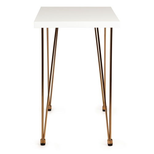 Drewniane biurko konsola Ludo II 110 cm białe/złote nóżki
