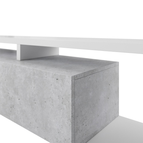 Szafka RTV Bota z nadstawką 219 cm biała/beton Colorado