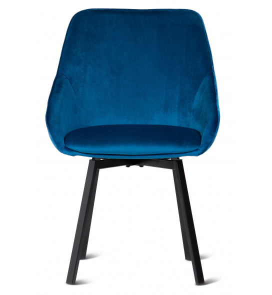 Krzesło welurowe do jadalni Jack niebieskie