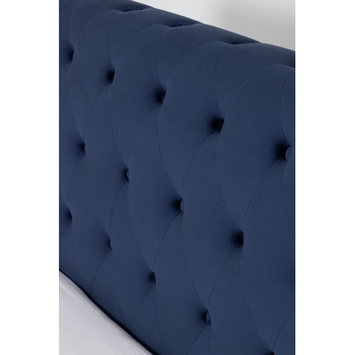 Łóżko tapicerowane Sugar 160x200 niebieskie ze stelażem