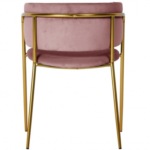 Krzesło do jadalni Evia welurowe różowe/złote nogi
