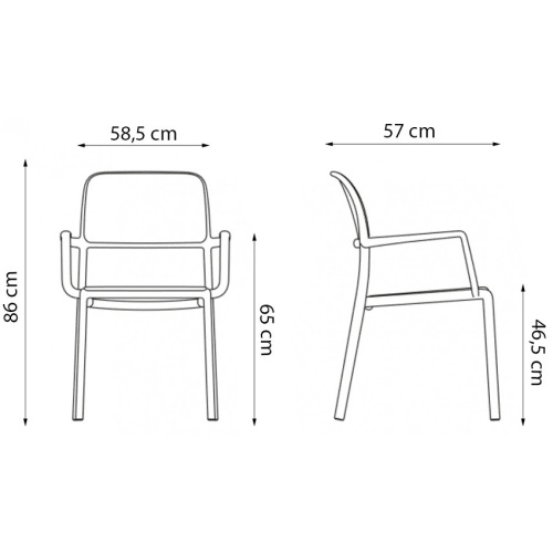 Krzesło ogrodowe Nardi Riva antracytowe