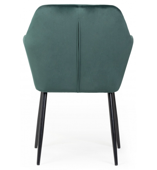 Krzesło do jadalni Jonson z podłokietnikami zielone welur