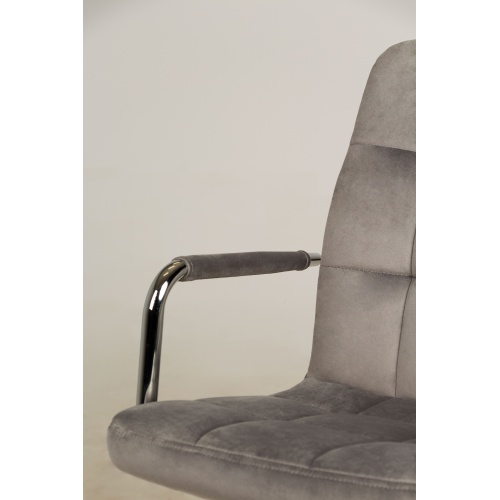 Krzesło obrotowe z podłokietnikami Active szare welurowe