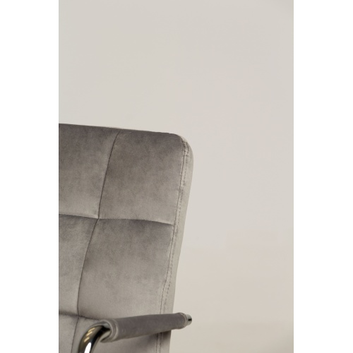 Krzesło obrotowe z podłokietnikami Active szare welurowe