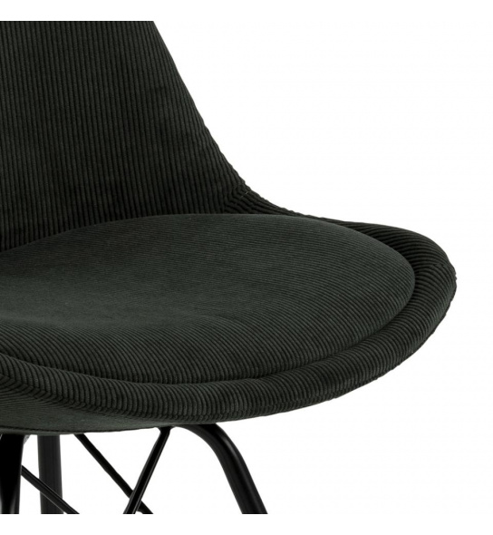 Krzesło do jadalni Eris ciemnozielone sztruks