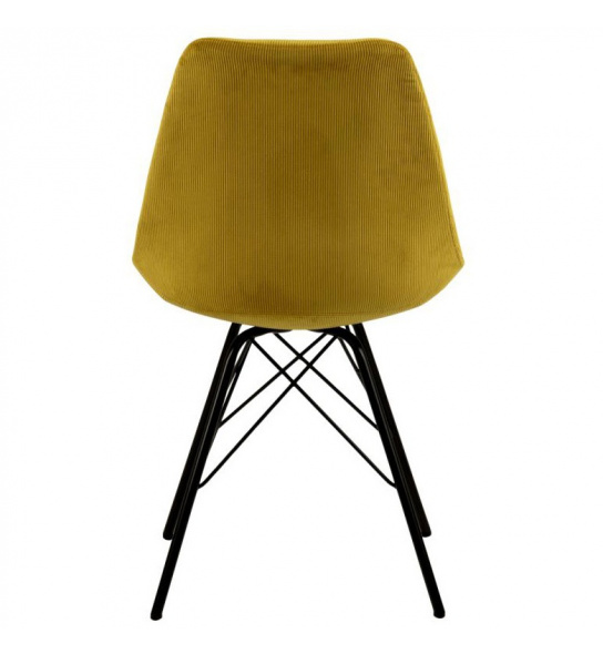 Krzesło do jadalni Eris żółte sztruks