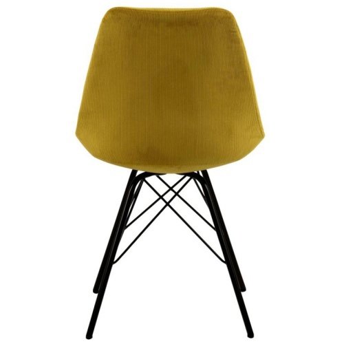 Krzesło do jadalni Eris żółte sztruks