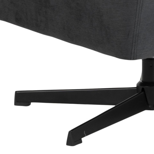 Fotel z podnóżkiem Amsterdam antracytowy/czarne nogi