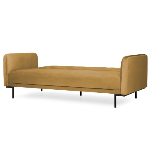 Sofa rozkładana dla trzech osób Amber musztardowa nowoczesna