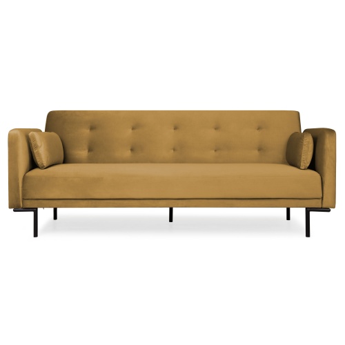 Sofa rozkładana dla trzech osób Amber musztardowa nowoczesna