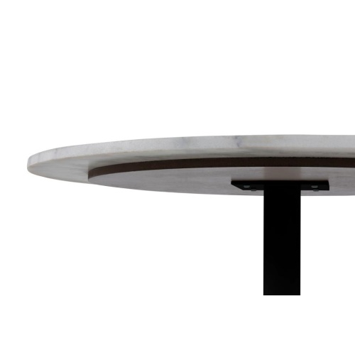 Stół okrągły 110 cm Tarifa marmur biały/czarny