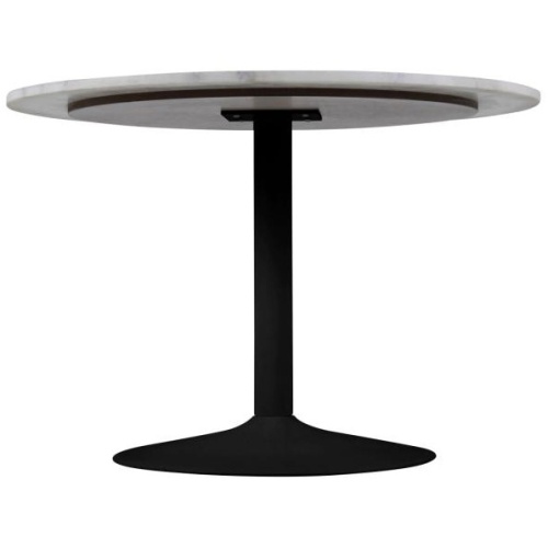 Stół okrągły 110 cm Tarifa marmur biały/czarny